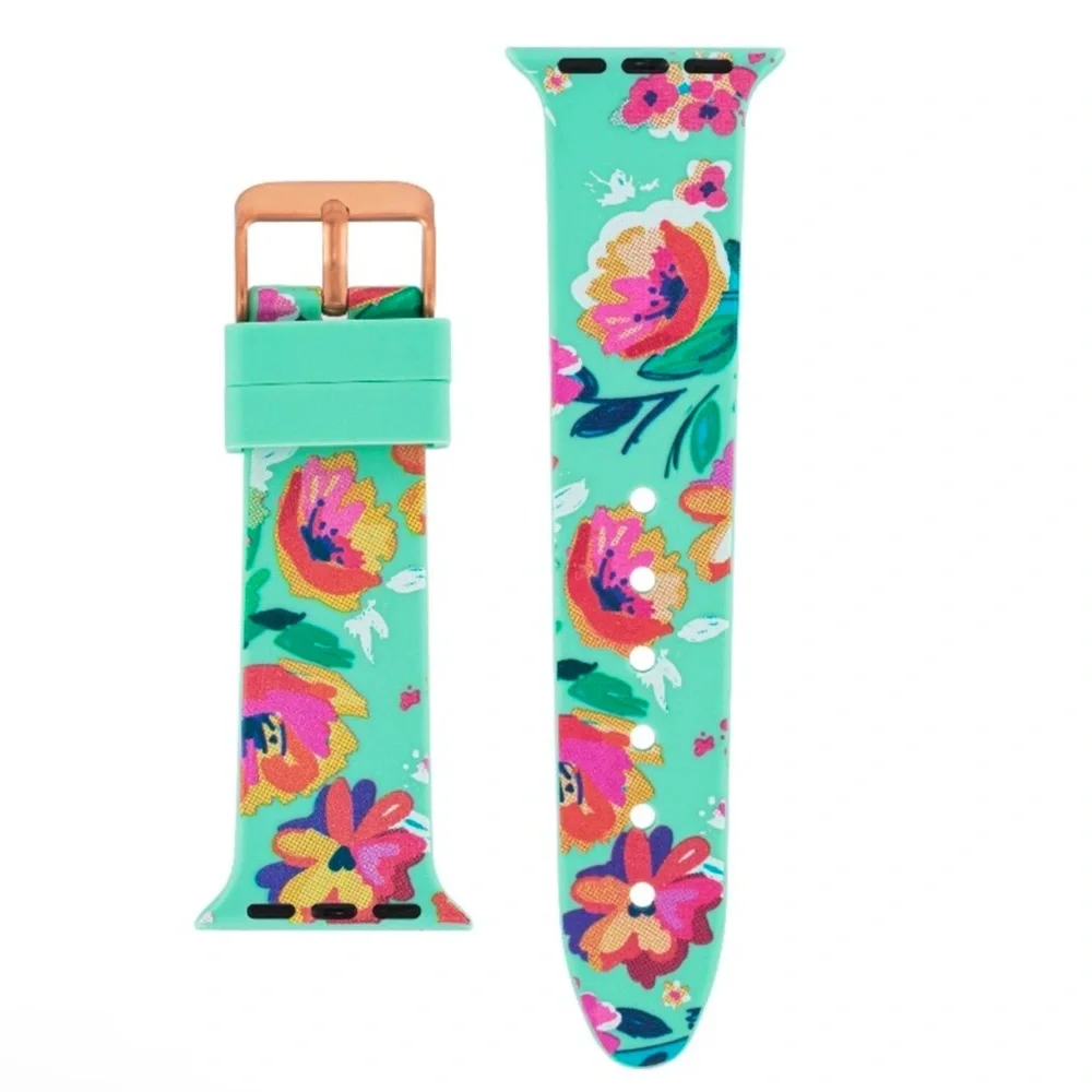 2 - Sol-light Apple Watchband Silicone Teal/Interchangeable Vegan Leather band